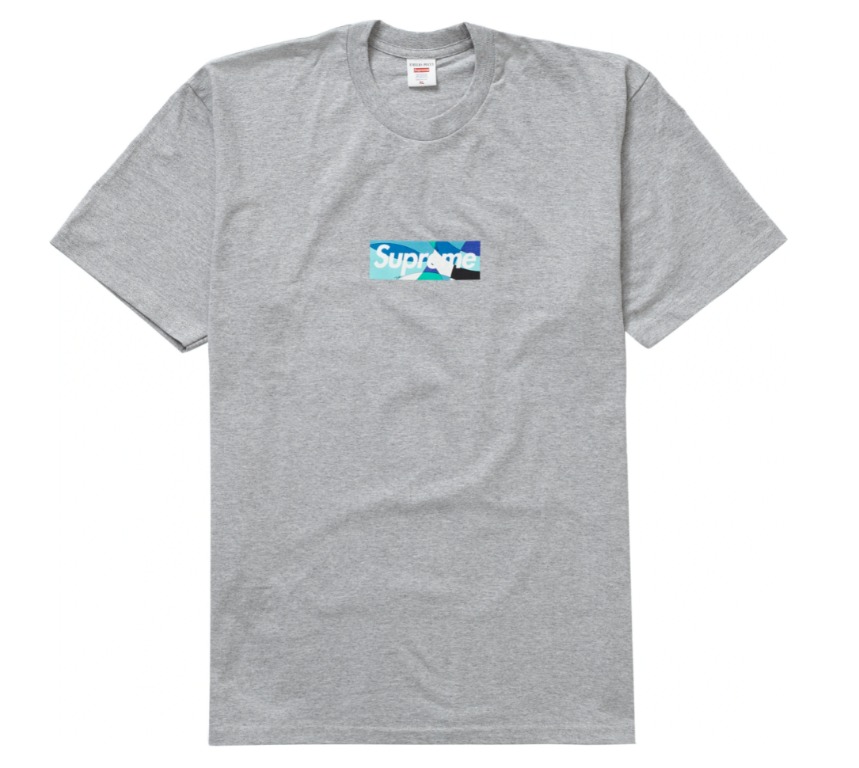 Supreme x Emilio Pucci Box Logo Tee Shirt Heather Grey / Blue