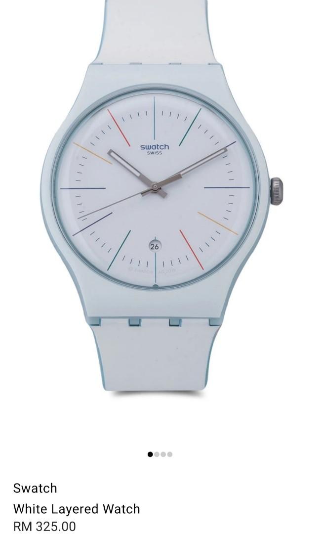 Swatch - white layered, Men's Fashion, Watches \u0026 Accessories, Watches on  Carousell