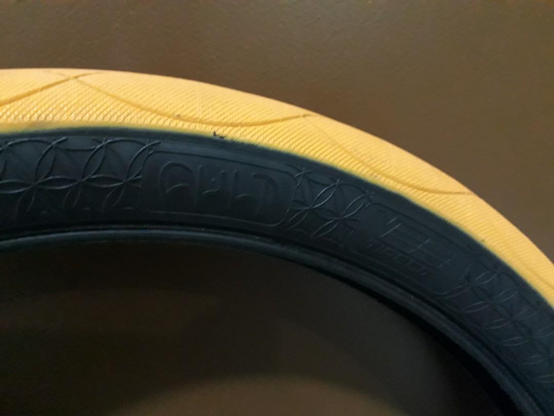 Tayar tyre bmx basikal cult AK signature 20 2.5 orange black wall pair