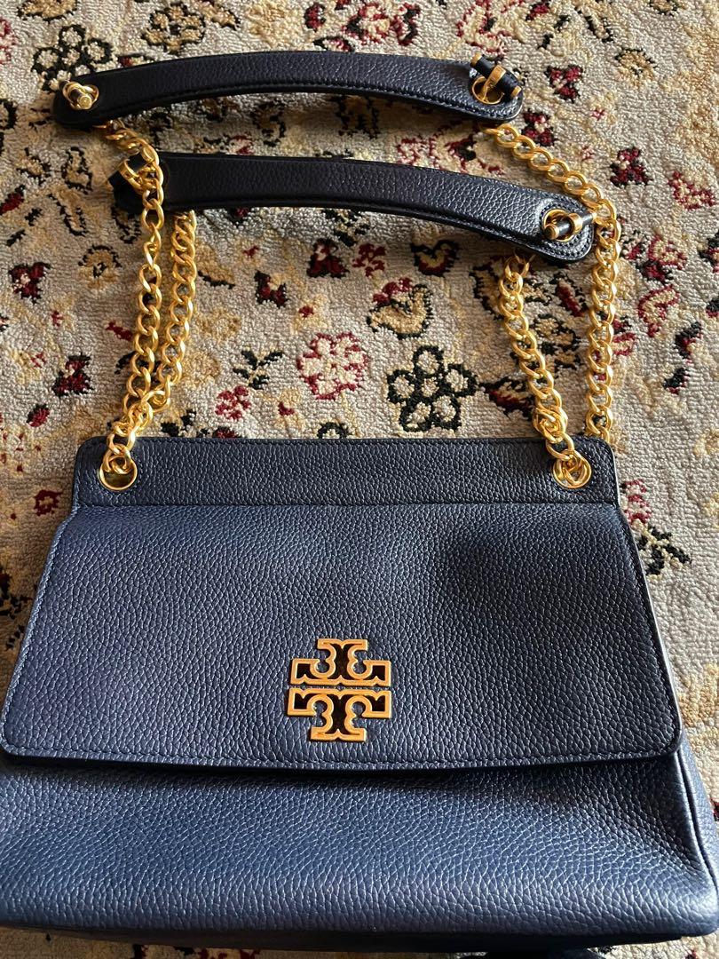 Tory Burch Britten 67295 Flap Shoulder Bag in Royal Navy Color, Women's  Fashion, Bags & Wallets, Purses & Pouches on Carousell