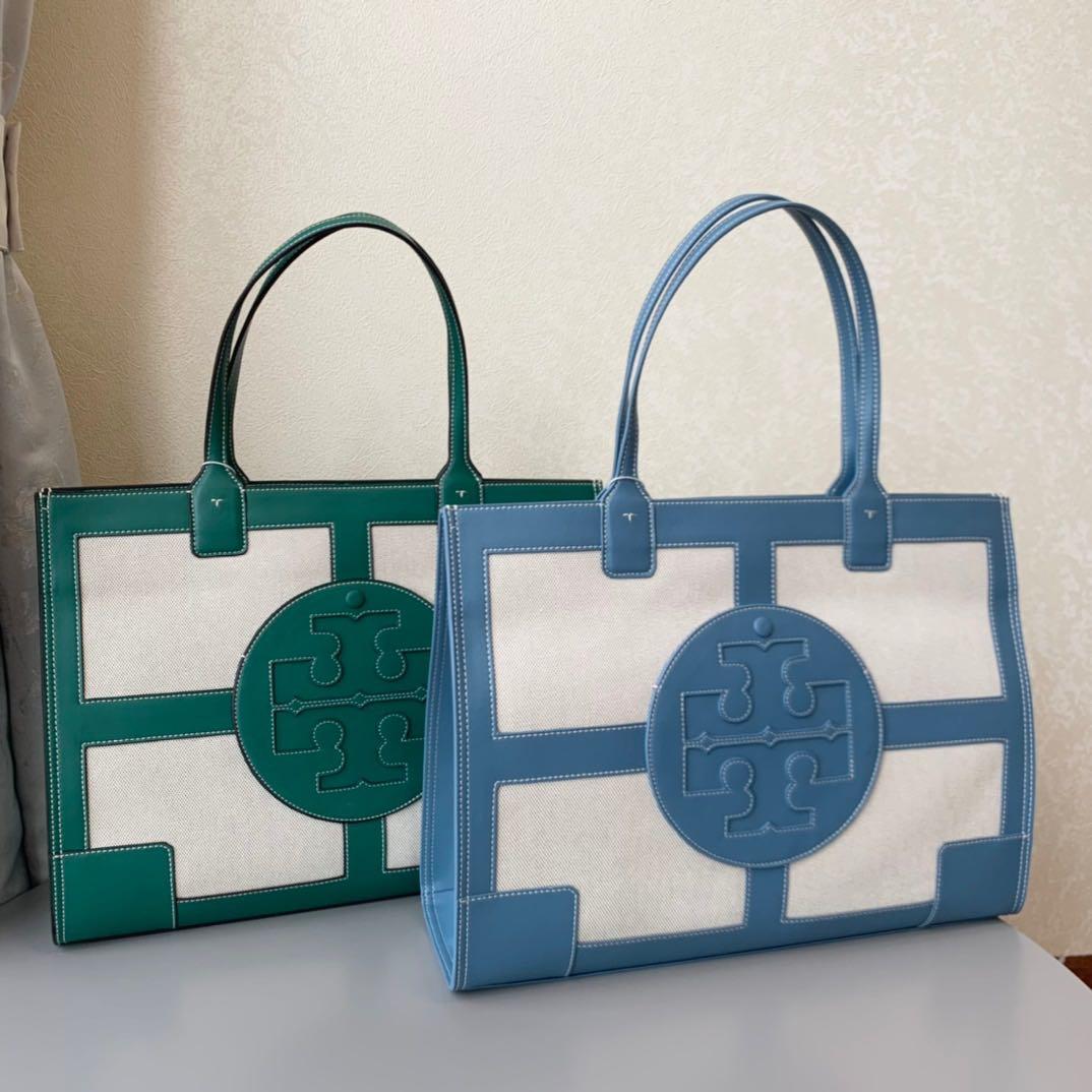 Tory Burch Ella Tote Bag New Colours Blue Green, Women's Fashion, Bags &  Wallets, Tote Bags on Carousell