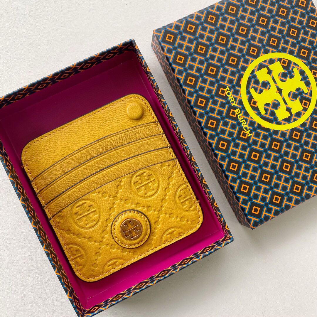 tory burch monogram card case keyring