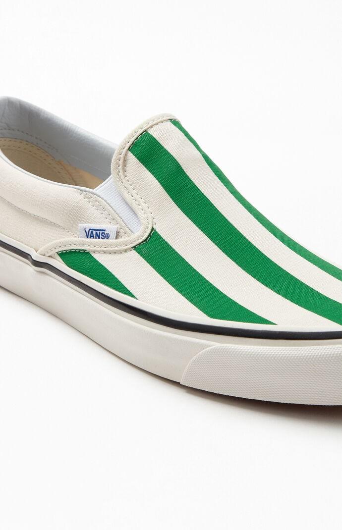 Vans White & Green Striped Anaheim Factory Slip-On 98 Dx Shoes, Men'S  Fashion, Footwear, Sneakers On Carousell