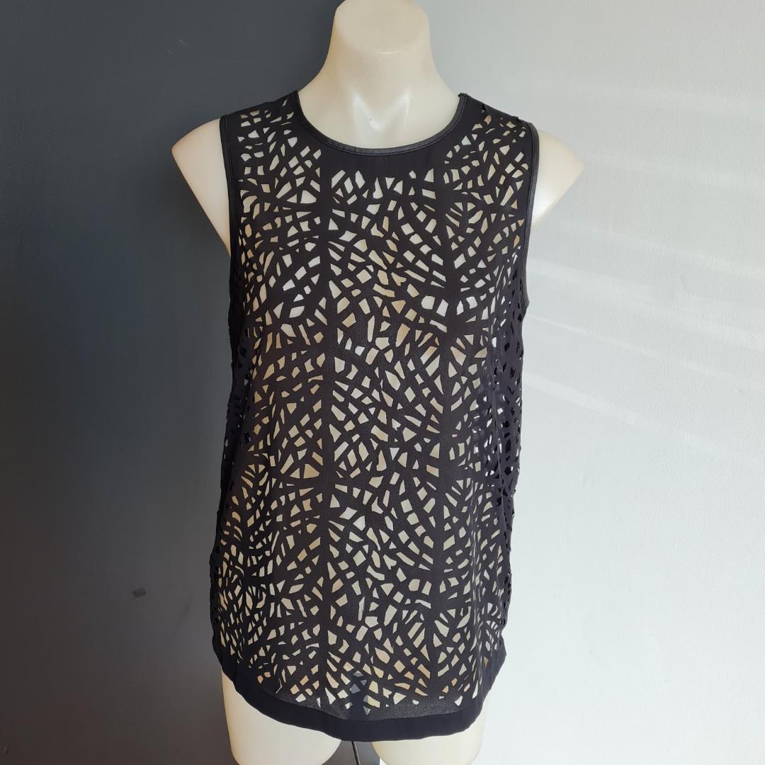 Women's size 6 'CAMILLA AND MARC' Gorgeous black intricate tank top - EUC (Category: Women's Clothes) located in Sydney. Submitted by bilic83 (Listing ID 1094055668, Image 1). Description: .