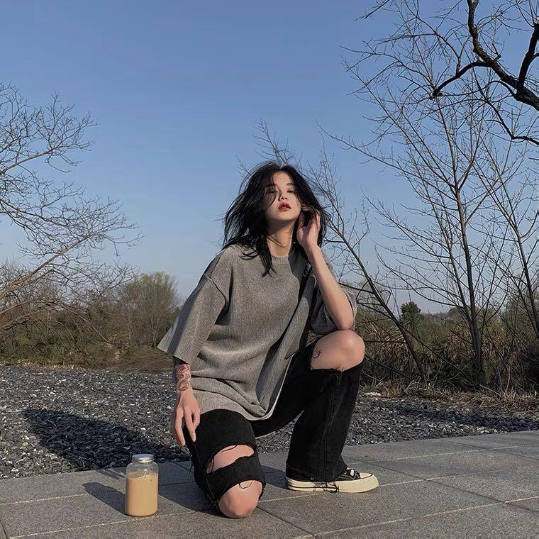 1265 black ripped denim jeans high waisted mom boyfriend