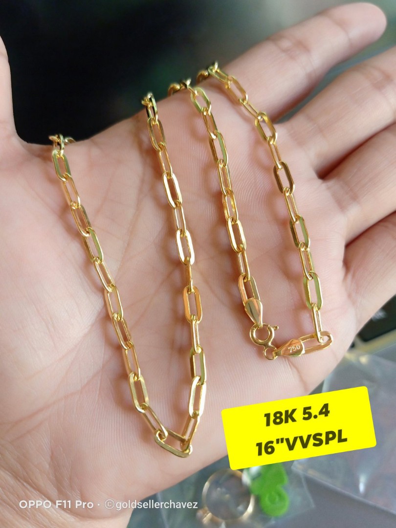 18K Saudi Gold Paperclip necklace, Women's Fashion, Jewelry ...