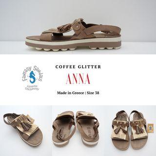  #sepatudicari [NEW BNIB] Fantasy Sandals | Anna | Coffee Glitter | Size 38 | Sepatu Sandal Wanita Smart Casual