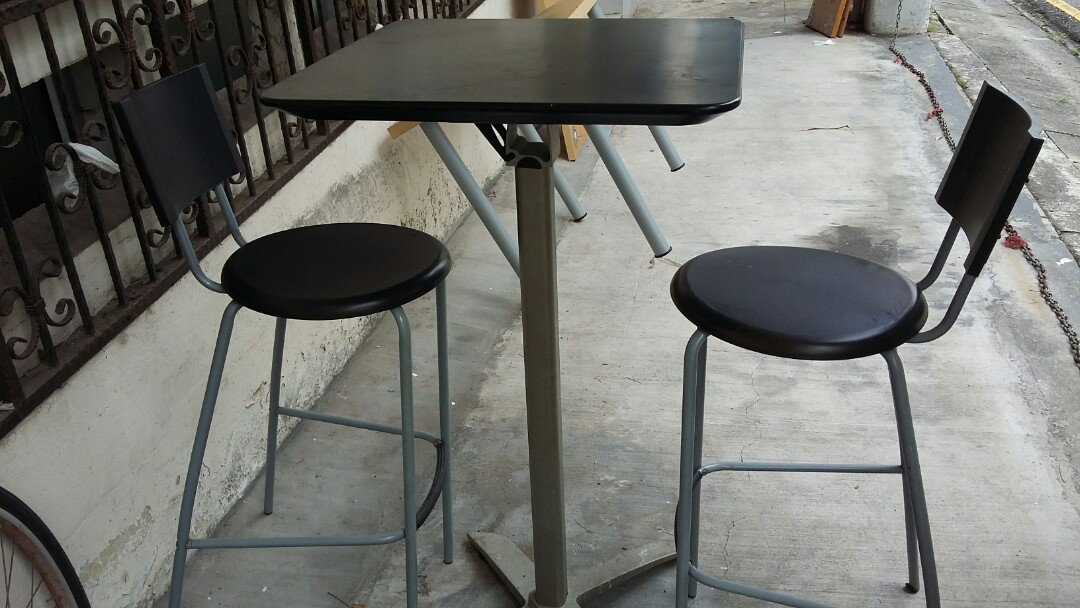 A Set Of Ikea Bar Stool Chair And Table, Ikea High Table And Chair Set