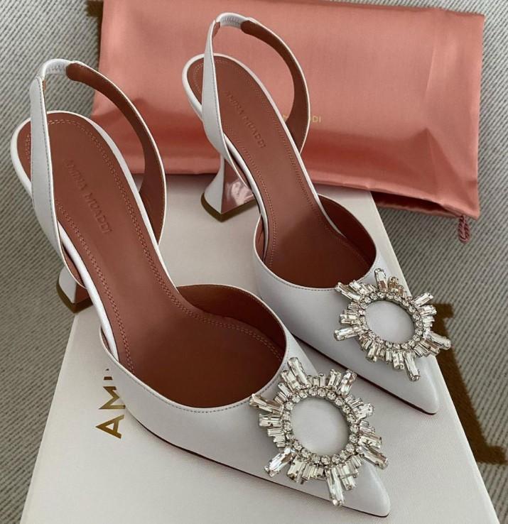 Amina Muaddi Begum Heels White size 38 