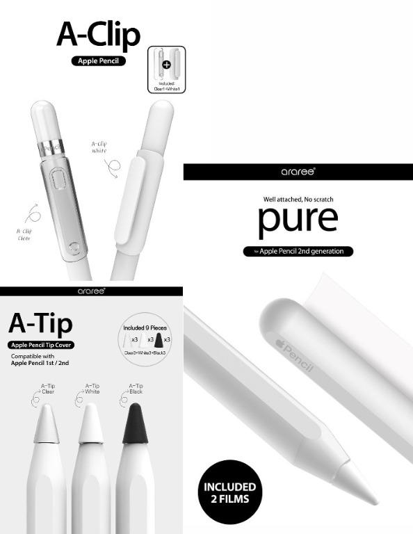 Apple Pencil 1st Gen 2nd Gen Accessories Made In Korea Full Protective Film A Tip A Clip Hook Protection Full Shock Resistant Anti Scratch Smooth Matte Slip Skid Pocket Mobile Phones Gadgets