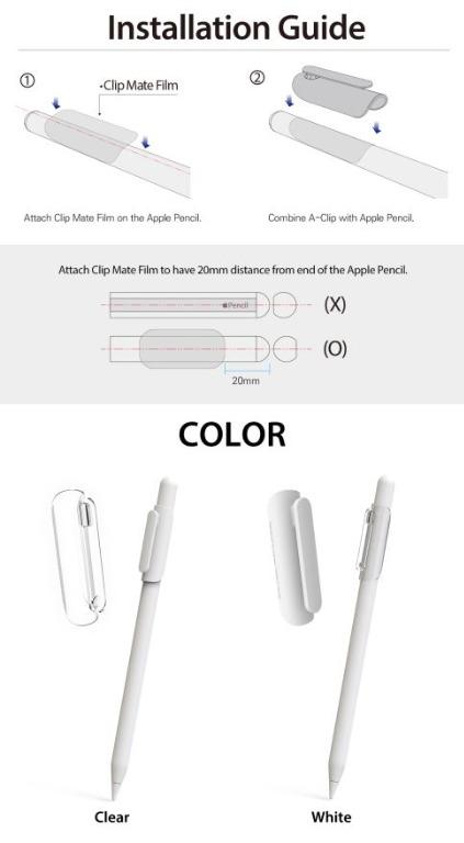 Apple Pencil 1st Gen 2nd Gen Accessories Made In Korea Full Protective Film A Tip A Clip Hook Protection Full Shock Resistant Anti Scratch Smooth Matte Slip Skid Pocket Mobile Phones Gadgets