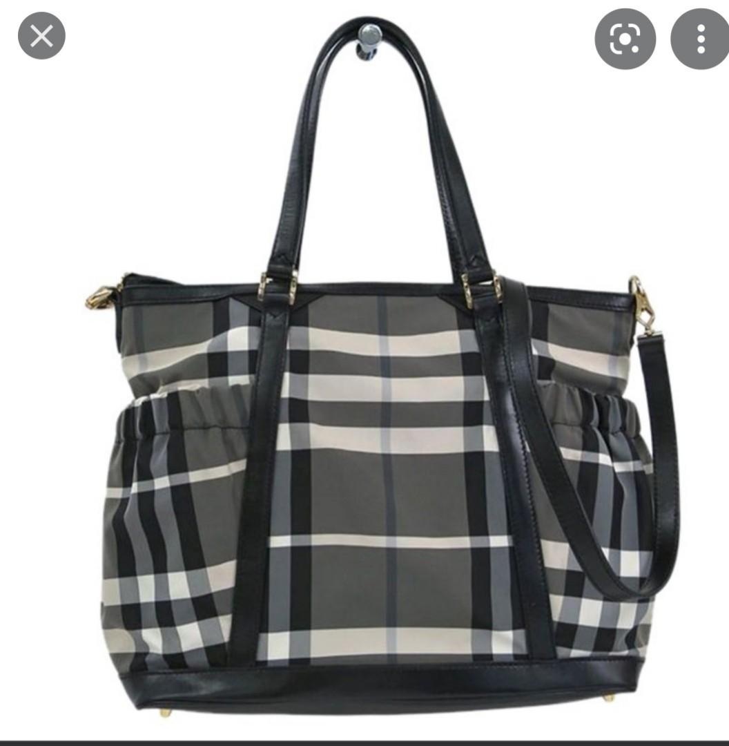 Burberry check sale diaper bag