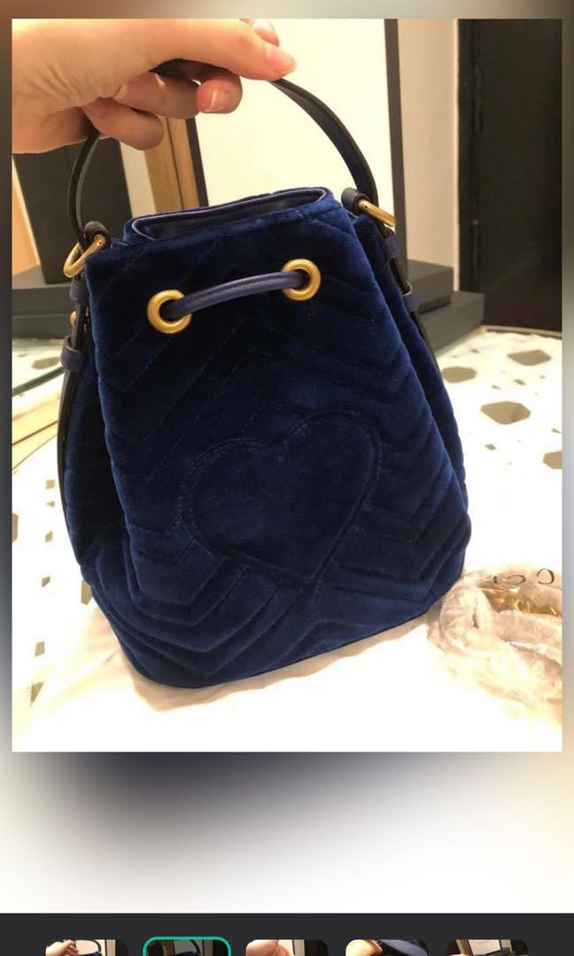Gucci marmont velvet bucket bag online