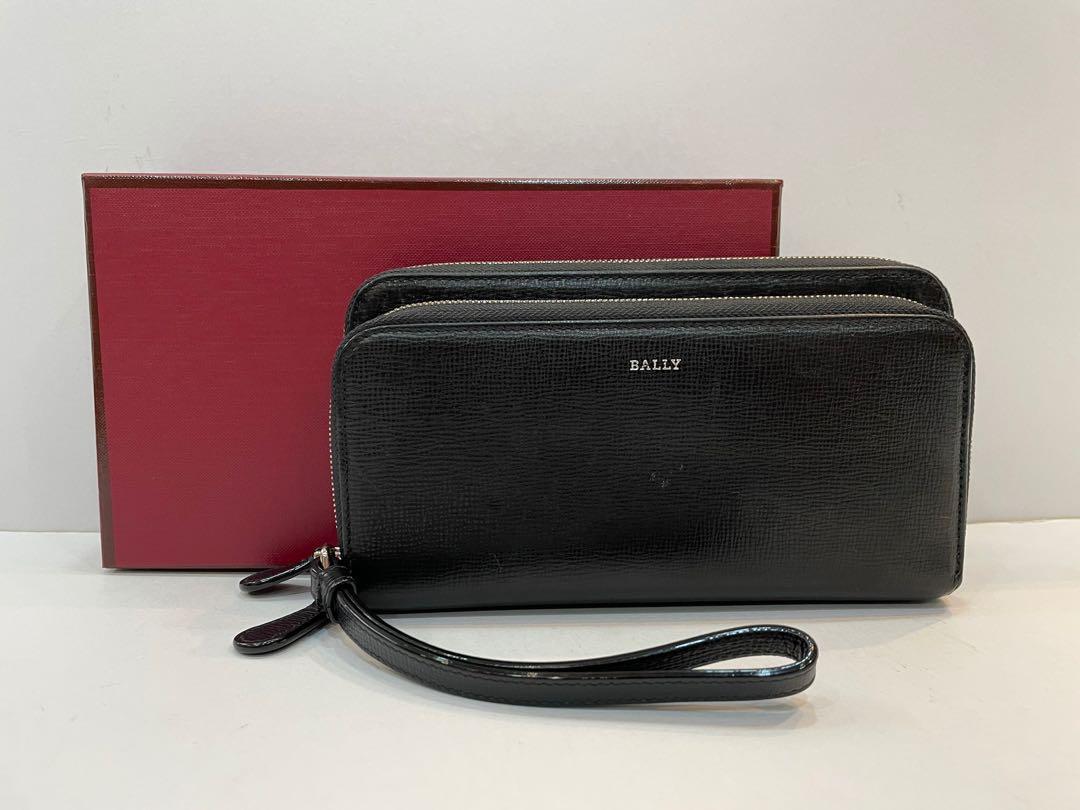 leather double zip around wallet
