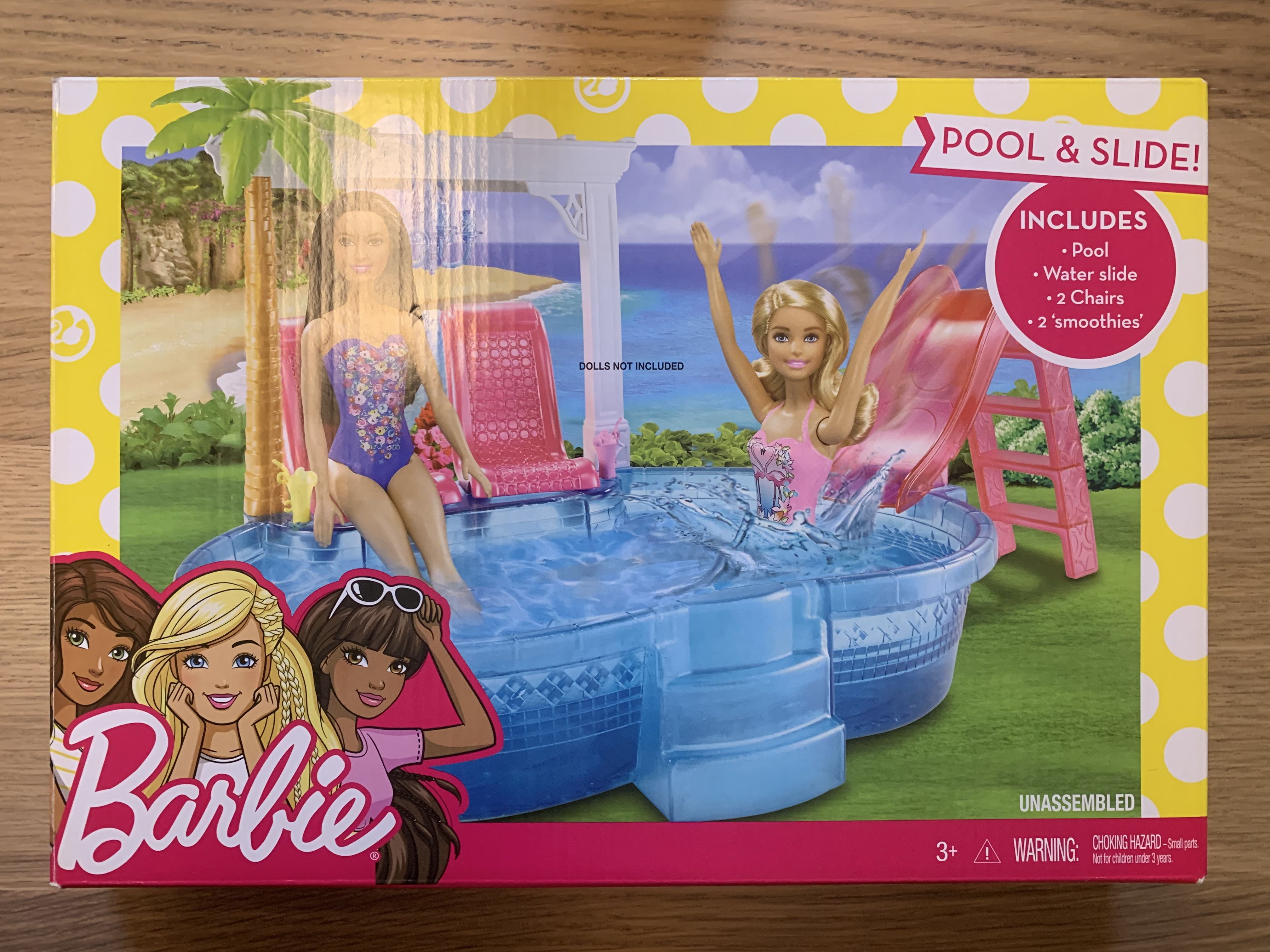 Barbie pool and 2025 slide
