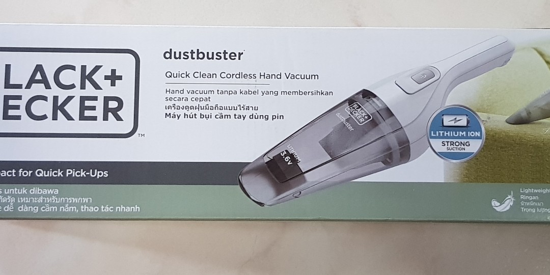 Black + Decker Quick Clean Cordless Hand Vacuum, TV & Home Appliances