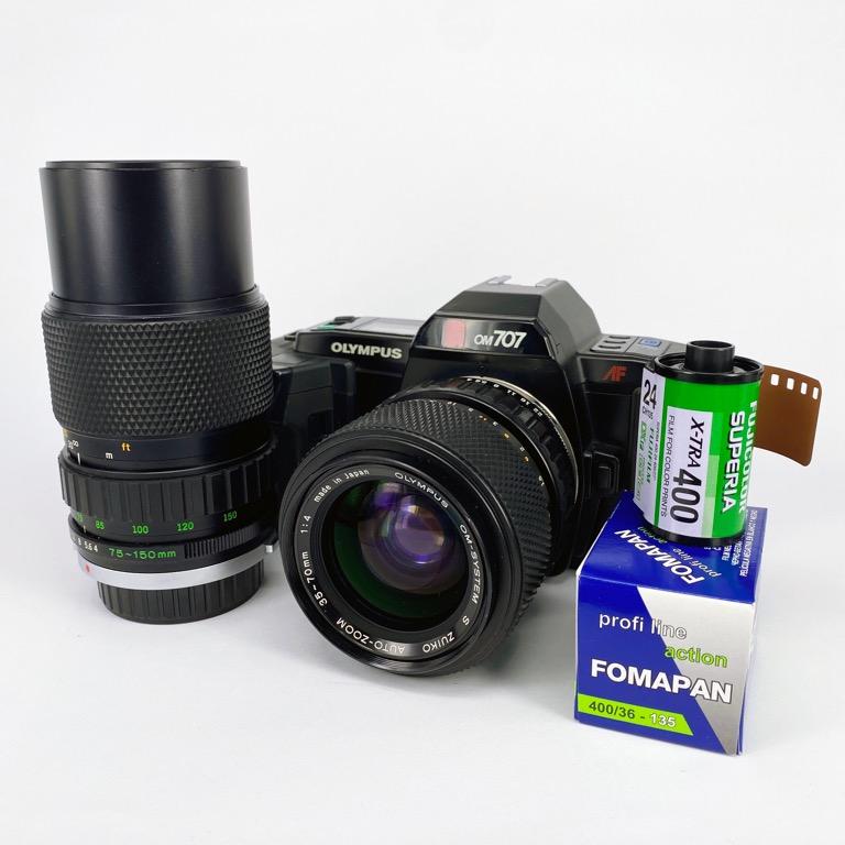[BUNDLE] Olympus OM707 AF OM Mount Film SLR with Olympus 35-70mm F4 and  75-150mm F4 Lens