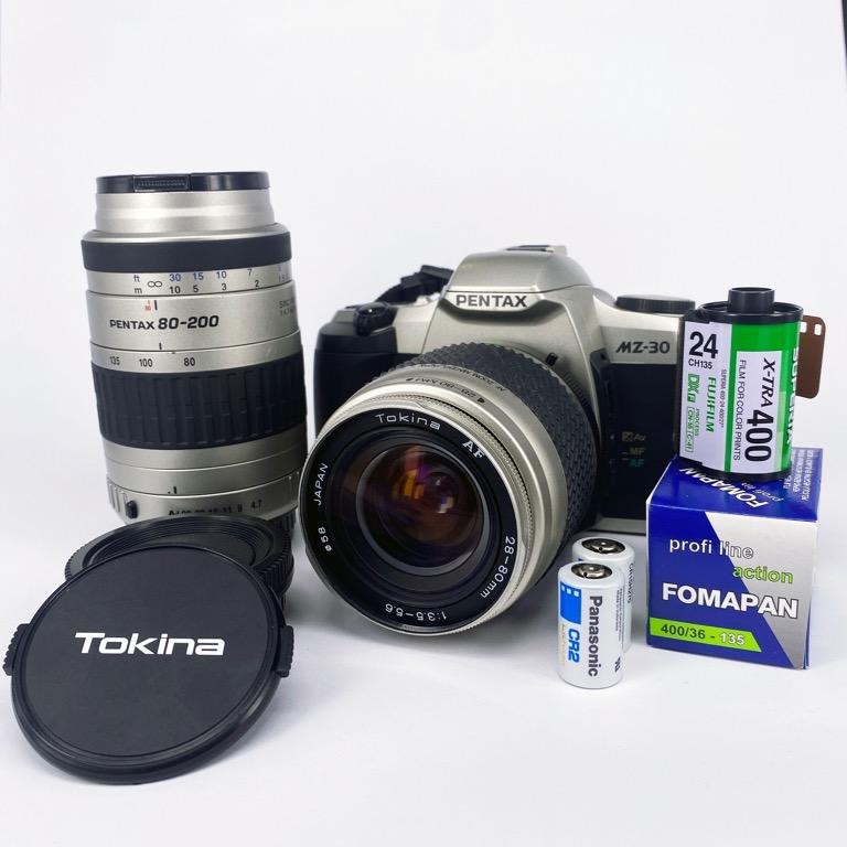 Bundle Pentax Mz 30 K Mount Film Slr With Tokina 28 80mm F3 5 5 6 And Pentax 80 0mm F4 7 5 6 Lens Photography Cameras On Carousell
