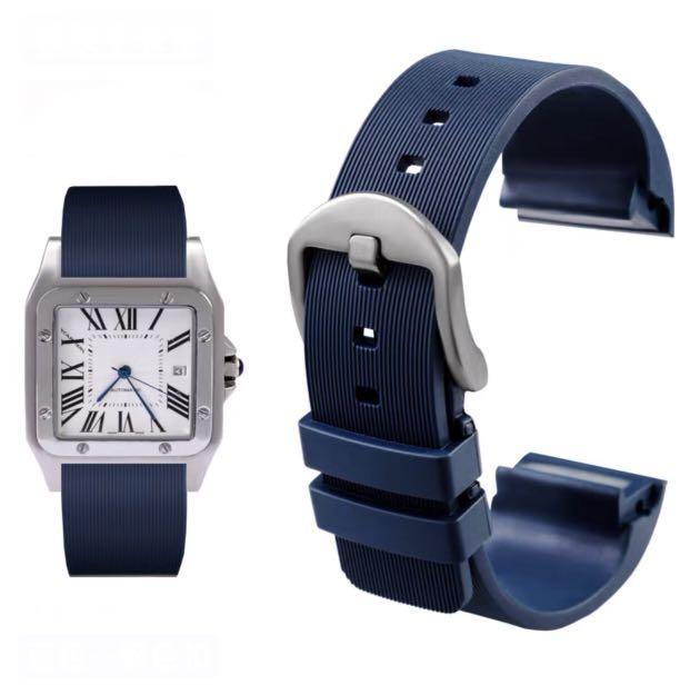Cartier Santos rubber strap Men s Fashion Watches Accessories