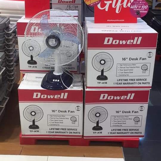 Dowell 16 and 18 inches desk stand table electric cooling fan tf-a16 ...
