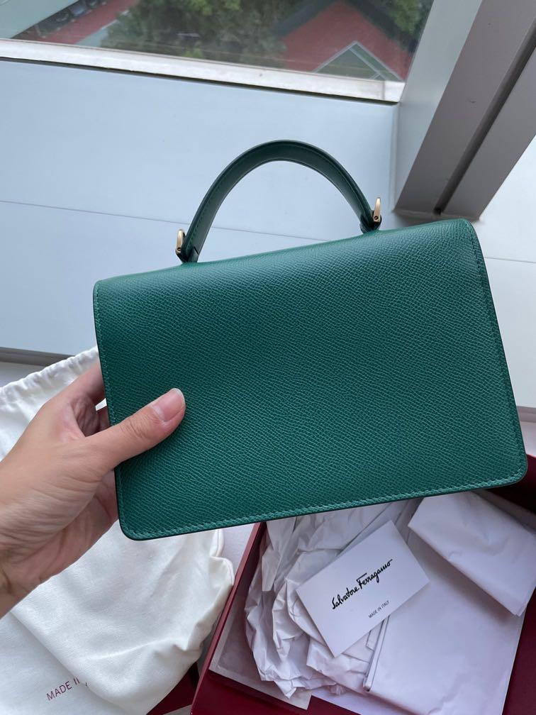 Salvatore Ferragamo  Gancini Mini Bag Emerald Green Leather