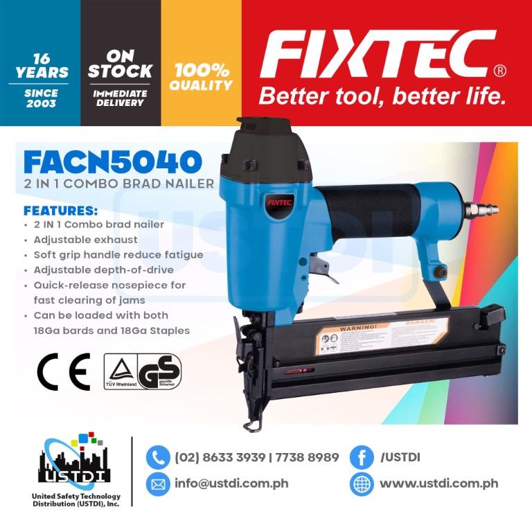 FIXTEC 2 IN 1 COMBO BRAD NAILER (FACN5040), Furniture & Home Living ...