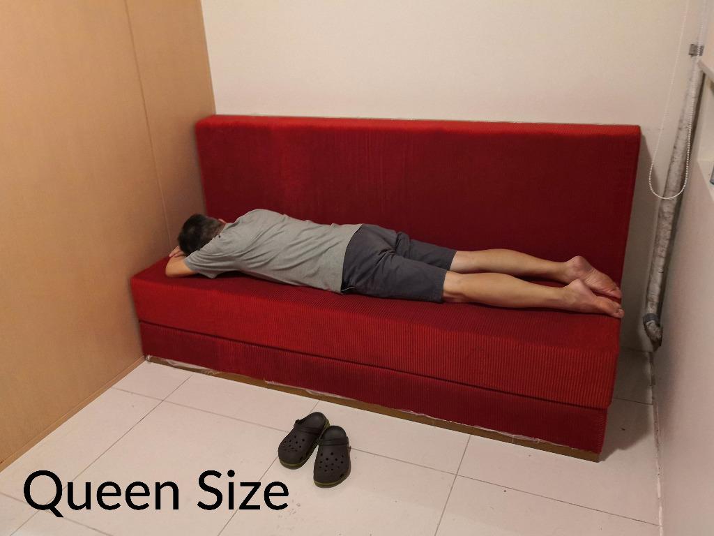 Heavy Duty Sofa Beds Queen & King (Corduroy, Red), Furniture & Home Living, Furniture, Sofas on