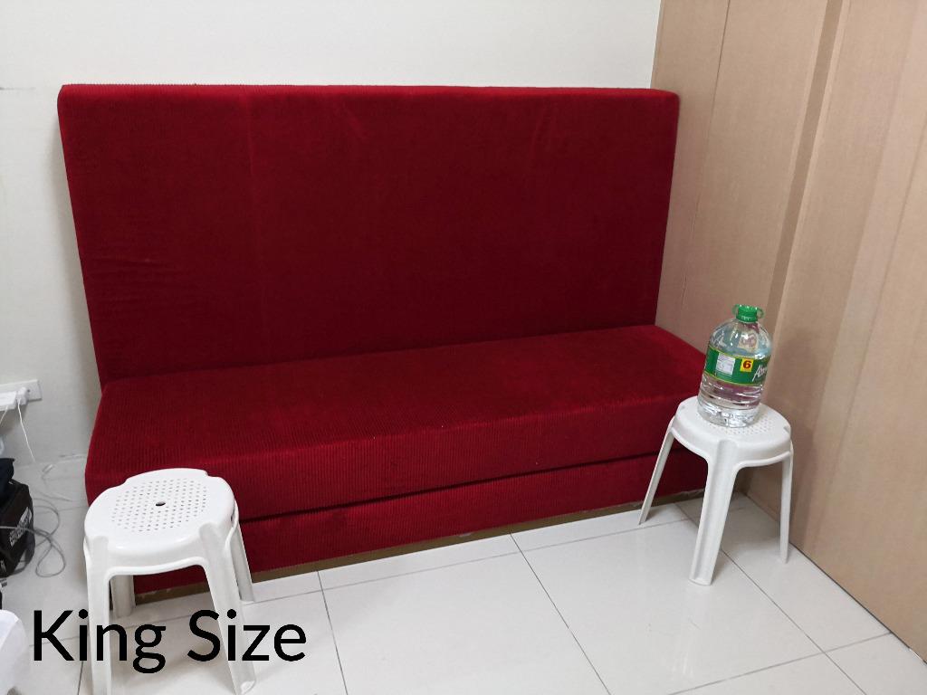 Heavy Duty Sofa Beds Queen & King (Corduroy, Red), Furniture & Home Living, Furniture, Sofas on