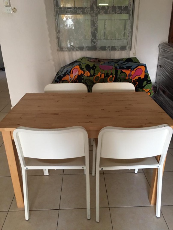 Ikea Birch Wood Dining Table For Sale Home Furniture Furniture On Carousell