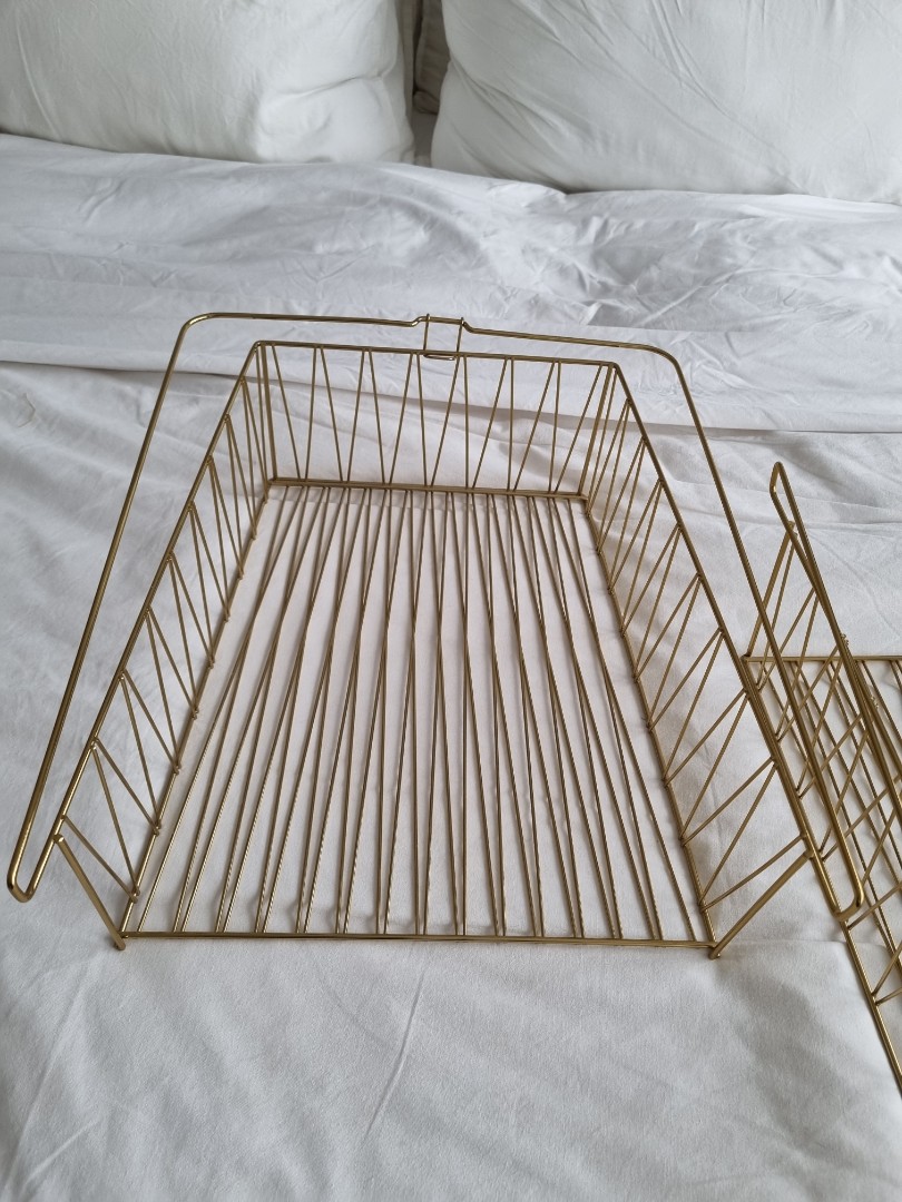 Ikea kallax gold hanging basket, Furniture & Home Living, Home Decor