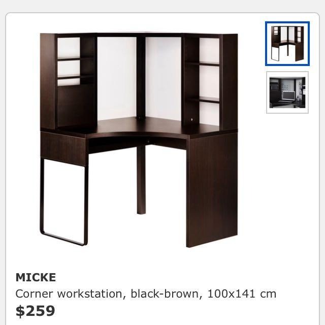 Micke corner sales desk dimensions