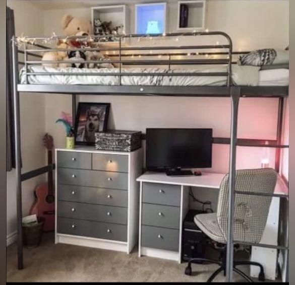 Ikea Svarta Loft Bed Frame Furniture Home Living Furniture Bed Frames Mattresses On Carousell