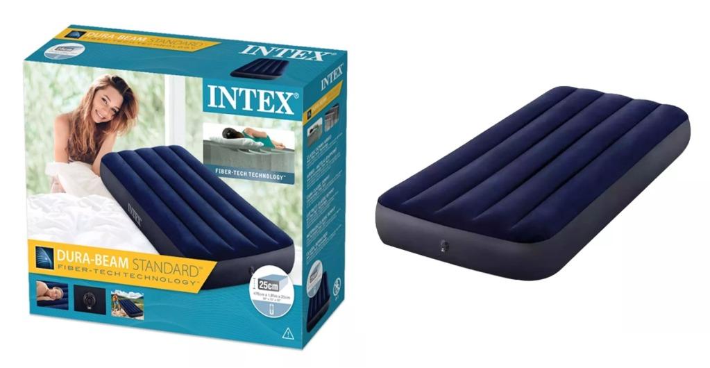 Intex Air Mattress Fiber Tech Dura Beam Single Size include Electric