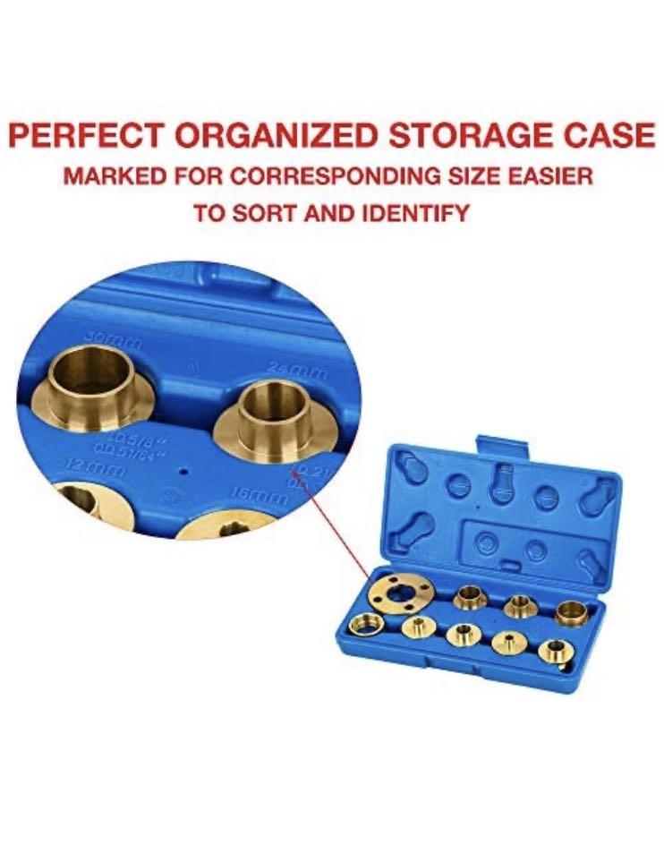 Katsu 10-Piece Brass Router Template Guide Socket Set with Case ...