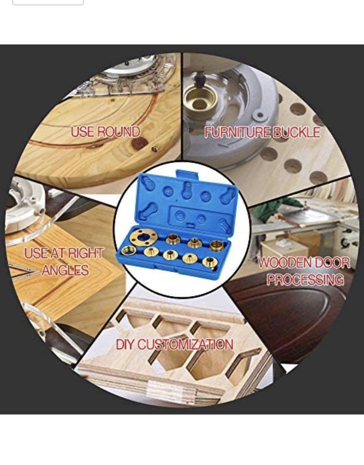 Katsu 10-Piece Brass Router Template Guide Socket Set with Case ...
