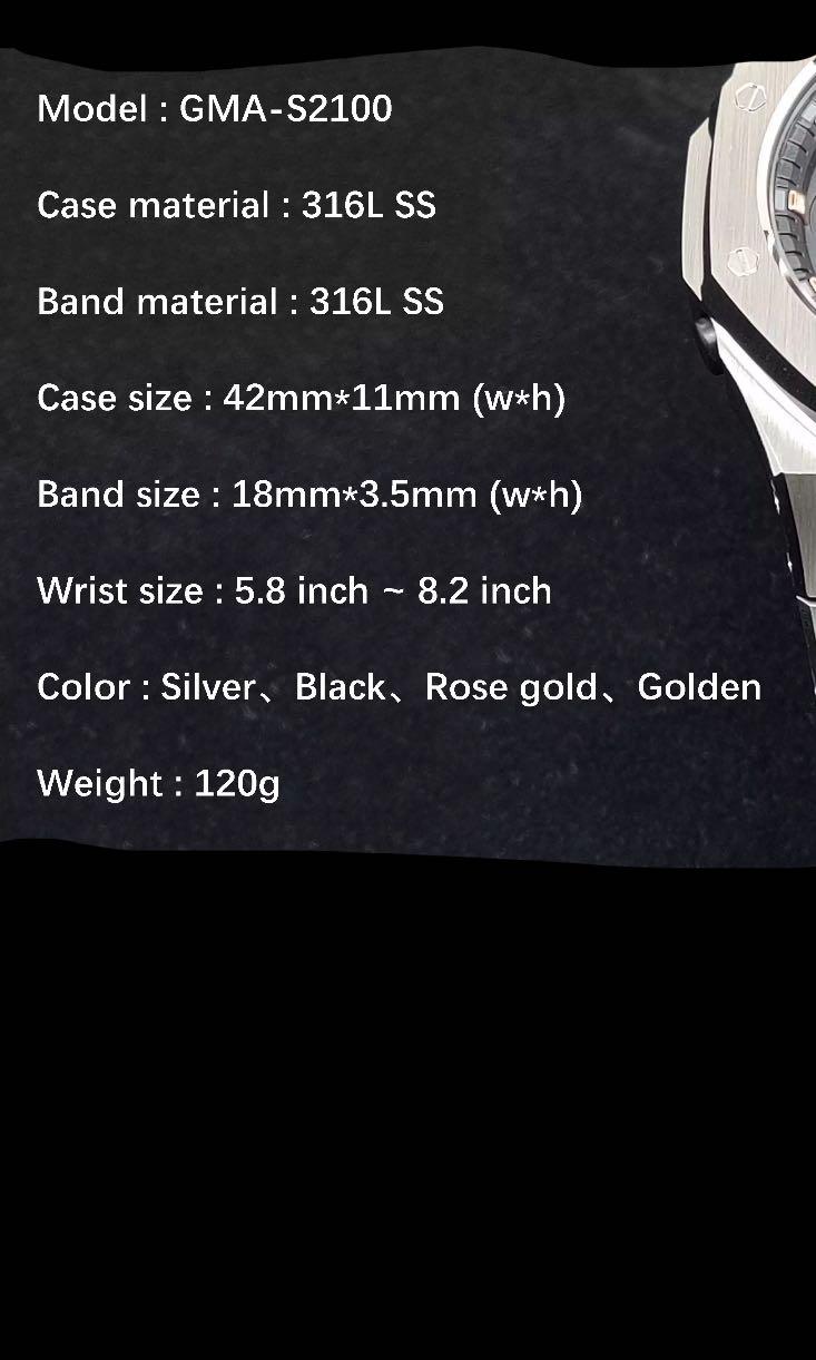 G shock size chart top