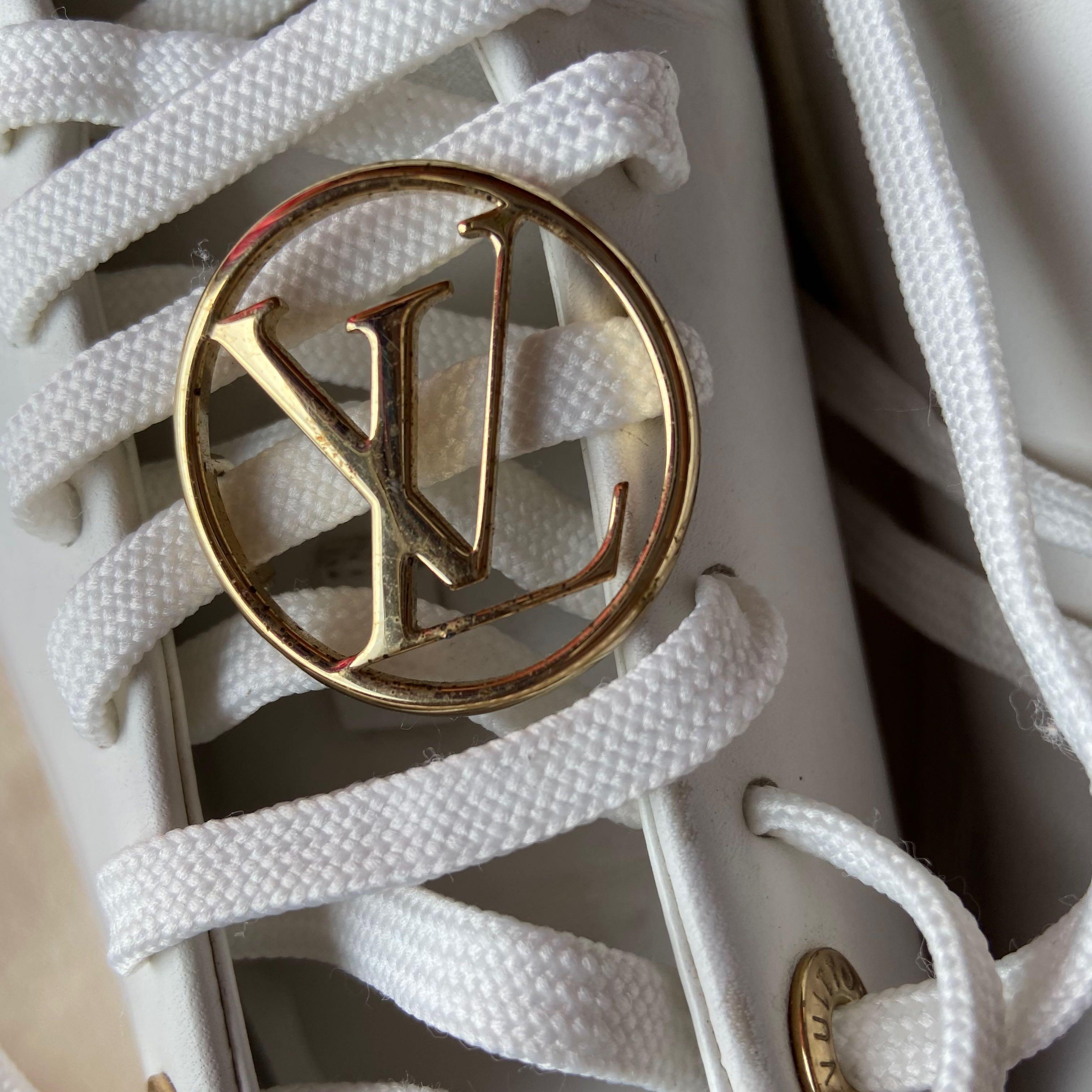 Louis Vuitton White and Gold Sneakers Unboxing 
