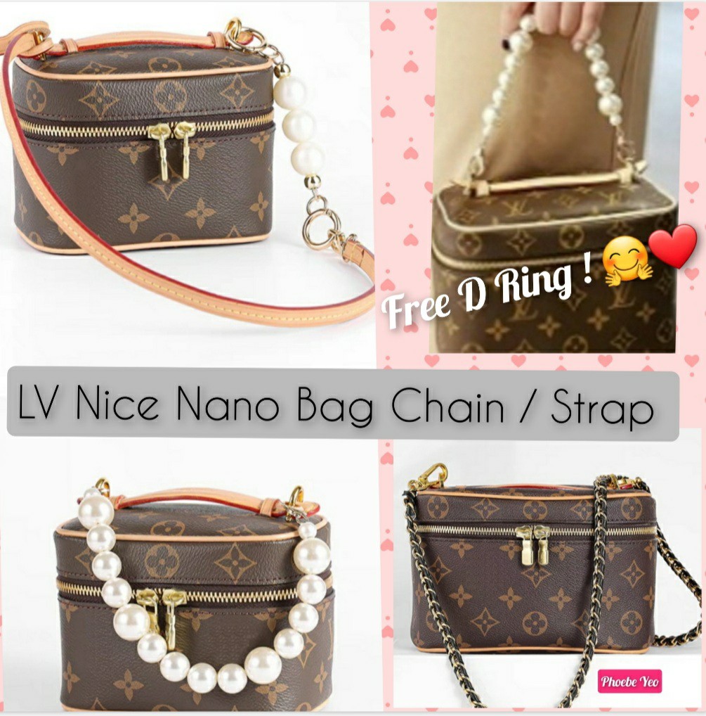 [RM 51.53](▼51%)[No Brand]NICE LV NANO MINI D-rings D Rings Chain Sling  Leather Strap Convert to Sling handcarry bag Suede ins