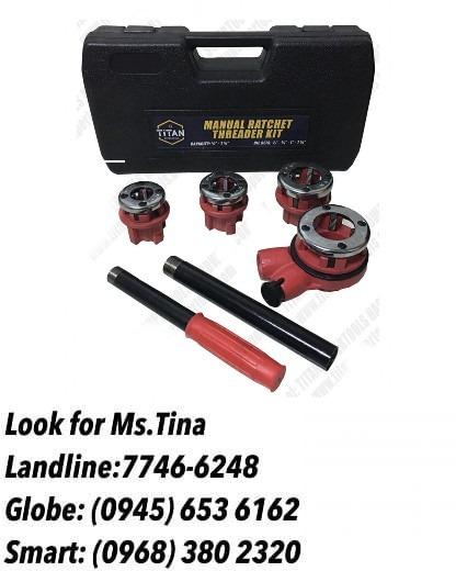 Manual pipe threader (Category: Construction Tools & Equipment) located in Manila. Submitted by tina.sales (Listing ID 1094188314, Image 1). Description: Manual pipe threader Brand;Titan Model;TST-MPT112 PRICE;1,500 FOR INQUIRIES PLLEASE CONTACT US. BIR ACCREDITED Located at Sta Cruz Manila Landline: 7746-6248 Globe: 09456536162 Smart: 09683802320.