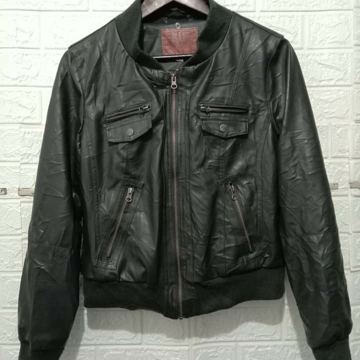 Miss london online leather jacket