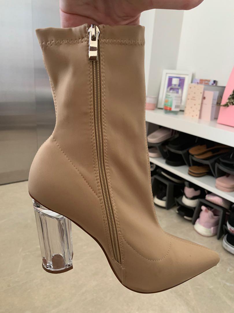 Clear heel 2025 boots