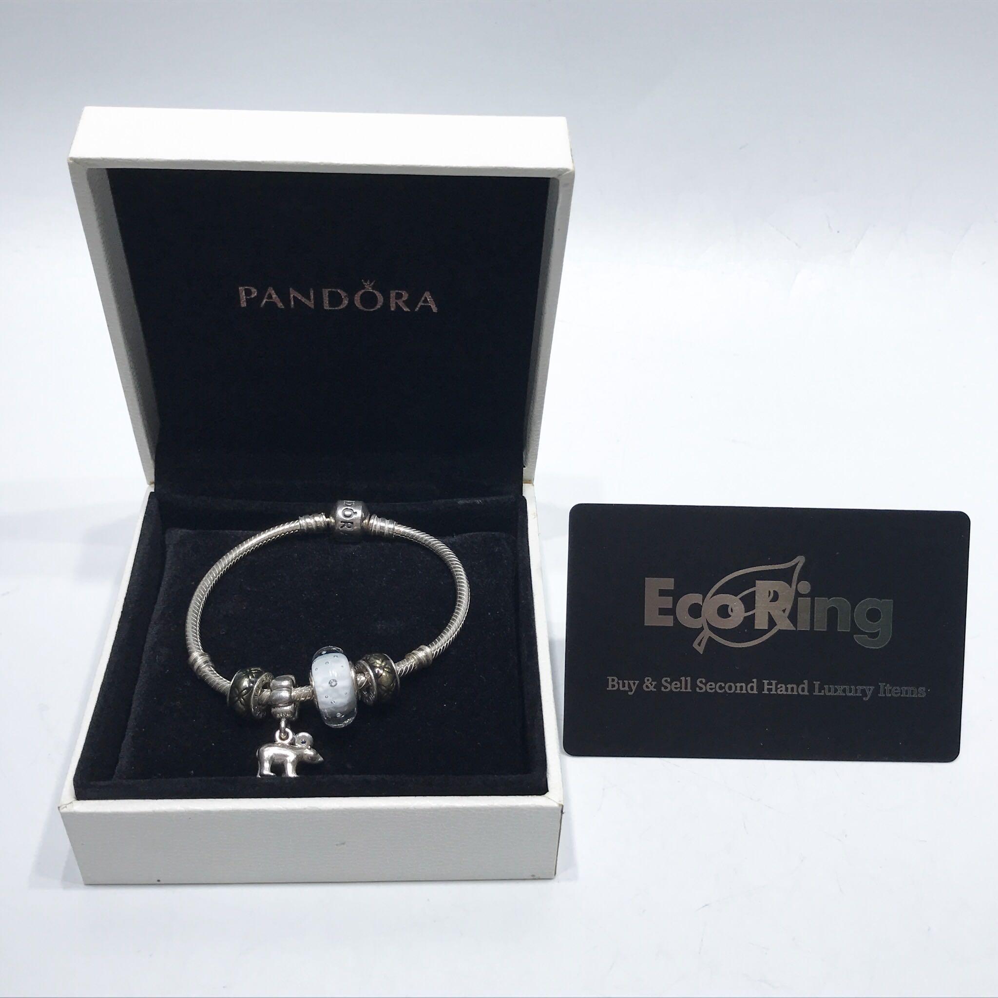 PANDORA SV925 WHITE BRACELET 4 CHARMS 217011169