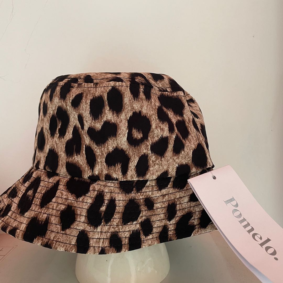 Pomelo Leopard Bucket Hat, Fesyen 