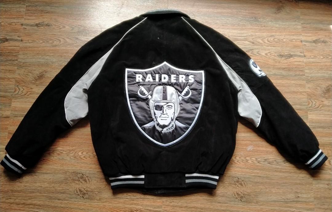 RAIDERS NFL LEATHER JACKET MEDIUM, Men's Fashion, Coats, Jackets 