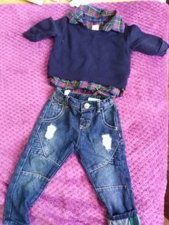 Ripped jeans and polo set 4