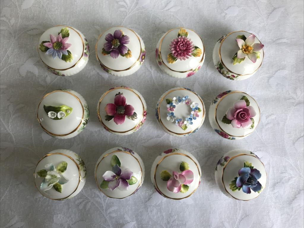 Royal Albert Flower of the Month Trinket Complete Set of 12 Flowers