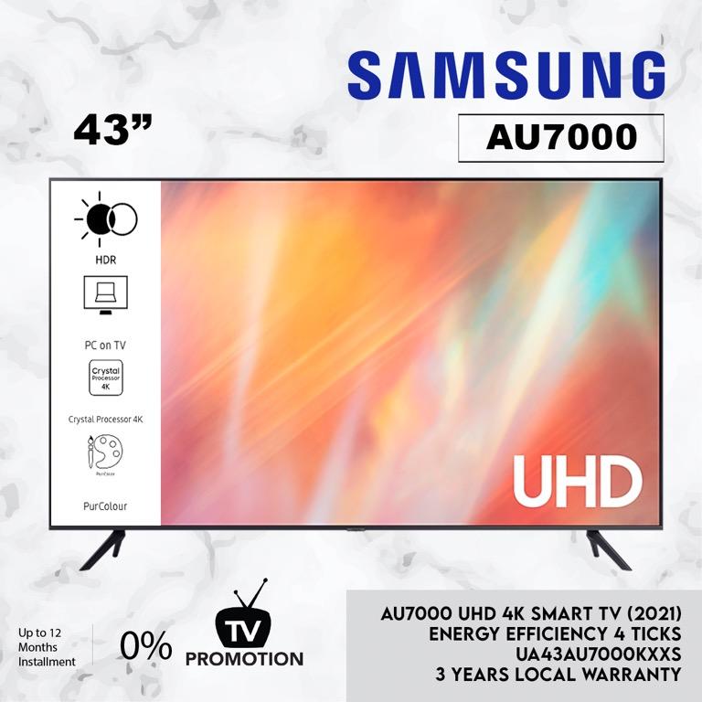 Samsung Au7000 Tv 43 Uhd Smart Tv Tv Home Appliances Tv Entertainment Tv On Carousell