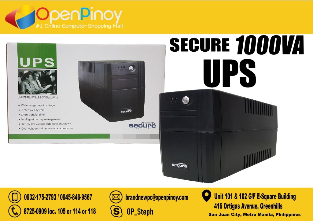 SECURE 1000VA UPS, Computers & Tech, Parts & Accessories, Cables