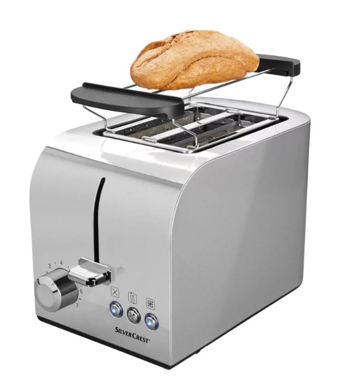 SilverCrest Bread Toaster with Grill Pan Baguette Toaster 2 1