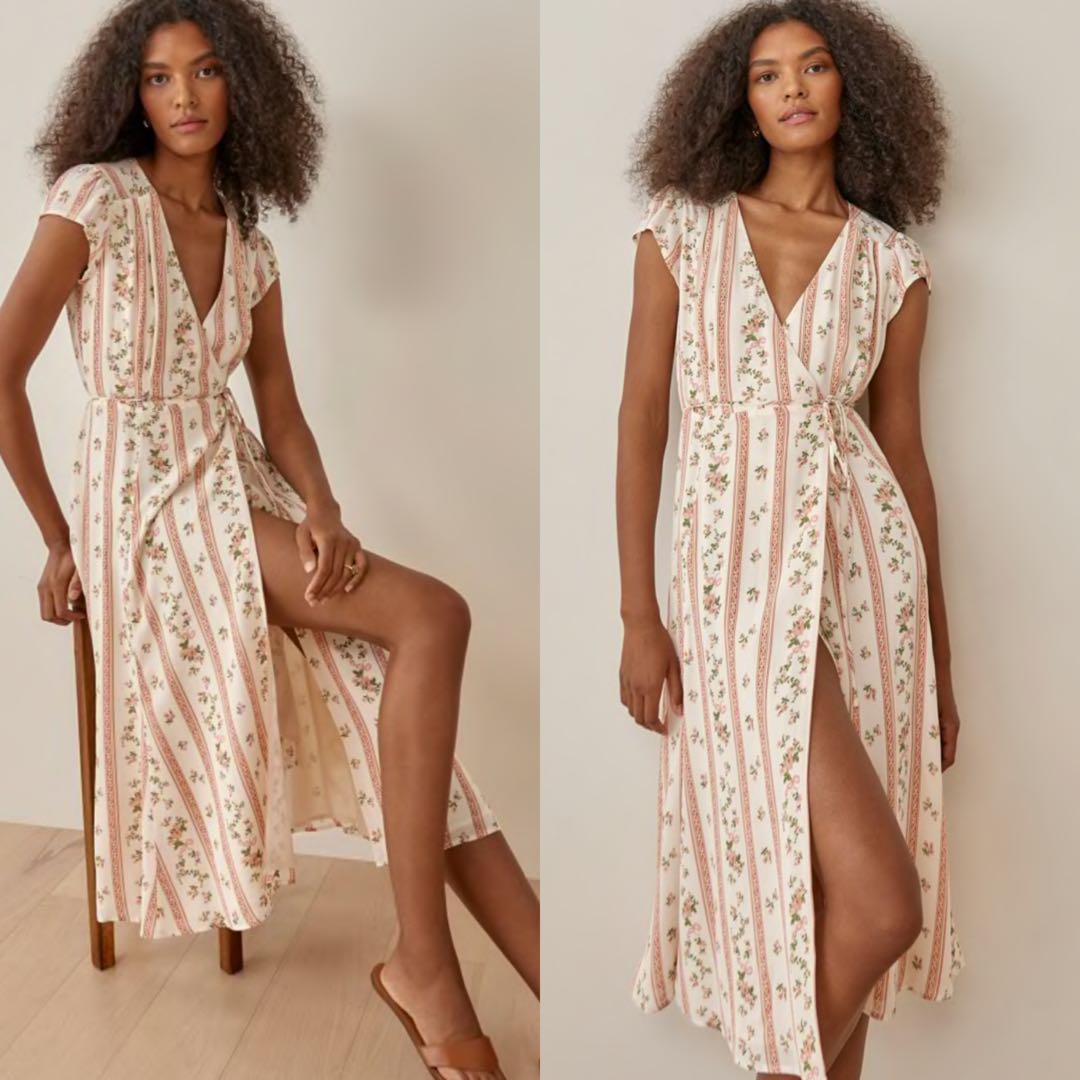 Reformation carina midi wrap dress best sale